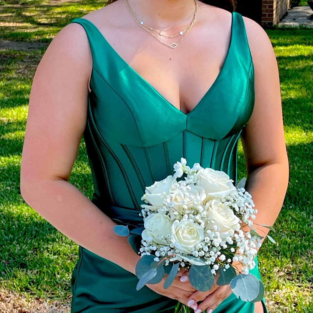 Sherri Hill, Emerald Green, worn once, size 10- altered to size 8